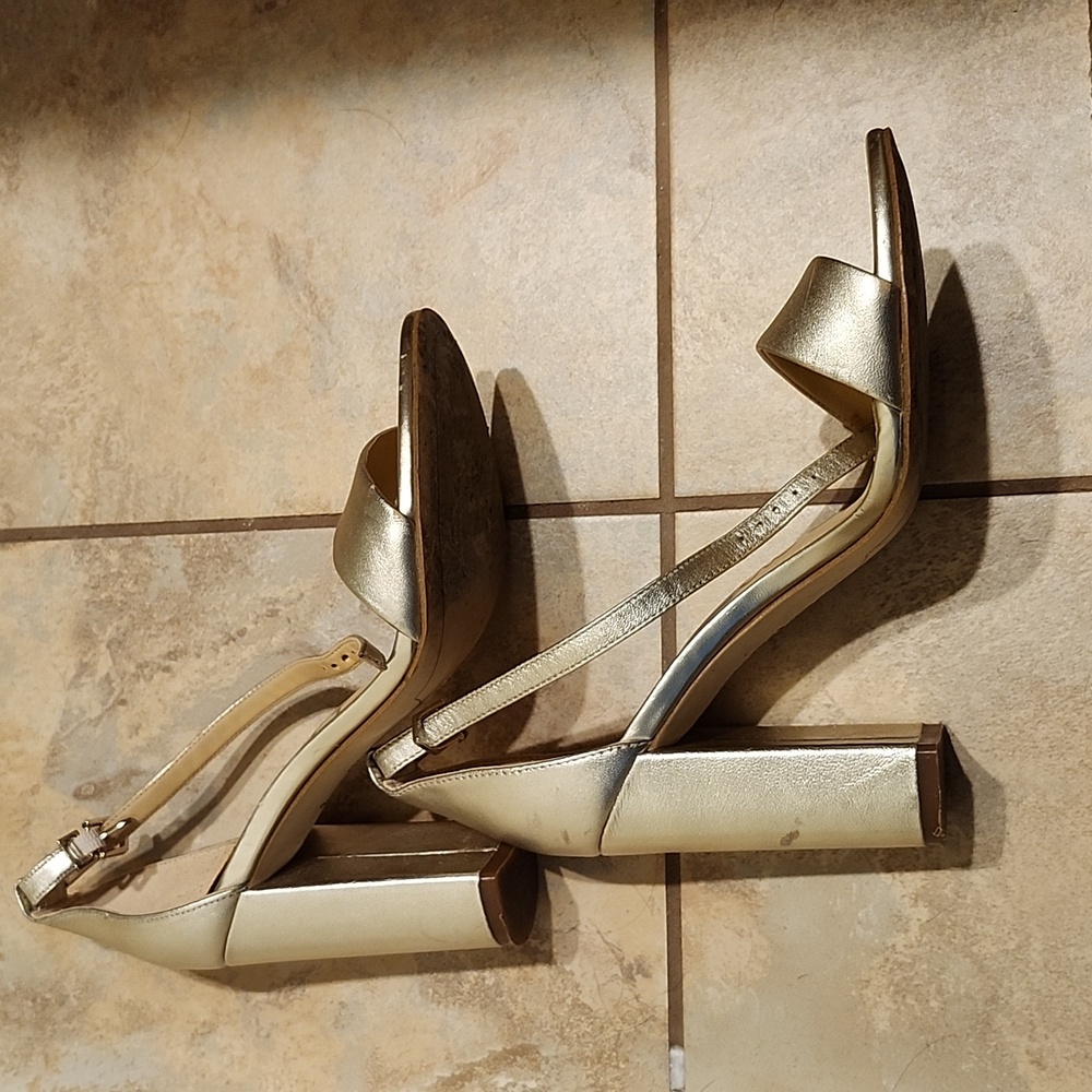 Sam edelman yaro block heels gold size 6.5 - Picture 8 of 13